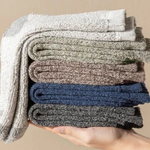 5 Pairs Men Wool Crew Warm Thermal Heavy Duty Design Sport Work Boots Socks 7-11 - Picture 1 of 8