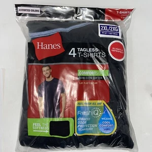 Hanes Herren Rundhals T-Shirts 4er Pack Größe 2X schwarz leicht unvollständig - Bild 1 von 2