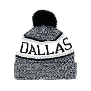 Cappello CityHunter Dallas Cowboys nero pom berretto con polsini isolato lavorato a maglia - Foto 1 di 1