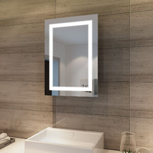 LED Spiegelschrank 70x50 Hochglanz Badezimmerspiegel Badschrank mit Beleuchtung