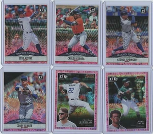 Lotto 6 Card Group Panini Donruss 2019 con Altuve, Correa, Springer, Seager - Foto 1 di 2