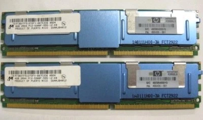 LOT of 4 HP 4GB 2Rx4 PC2-5300F MT36HTF51272Y-667E2D6 ECC RAM P/N: 466436-061 - Image 1 of 4
