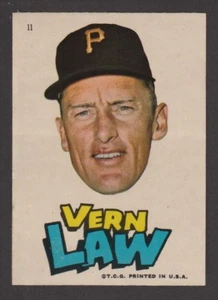 1967 TOPPS BASEBALL PIRATE STICKERS # 11 VERN LAW INV M771 - Picture 1 of 2