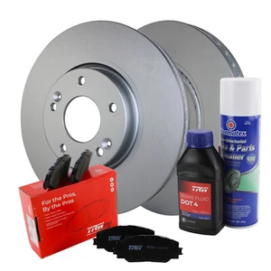 Front Brake Kit 300mm Disc Rotors TRW Low-Met Pads For Veloster Frote5 1.6L FWD - Picture 1 of 8