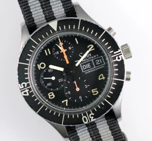 Sinn Uhr 156 Military Lemania 5100 vintage Chrono Tritium Natostrap 43mm Herren - Picture 1 of 9