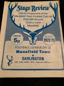 1973 Mansfield Town V Darlington Football Programme - Picture 1 of 2