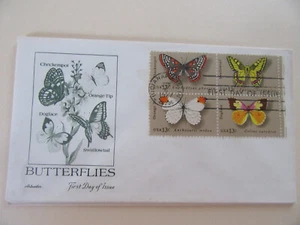 Butterflies 1977 Block of Four Stamps Fdc Sc#1715a Artmaster Cachet Cover - Picture 1 of 1