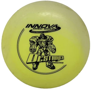 Innova Disc Golf DX Destroyer Yellow Robot Patent Numbers PFN No Ink 172g Used - Picture 1 of 12
