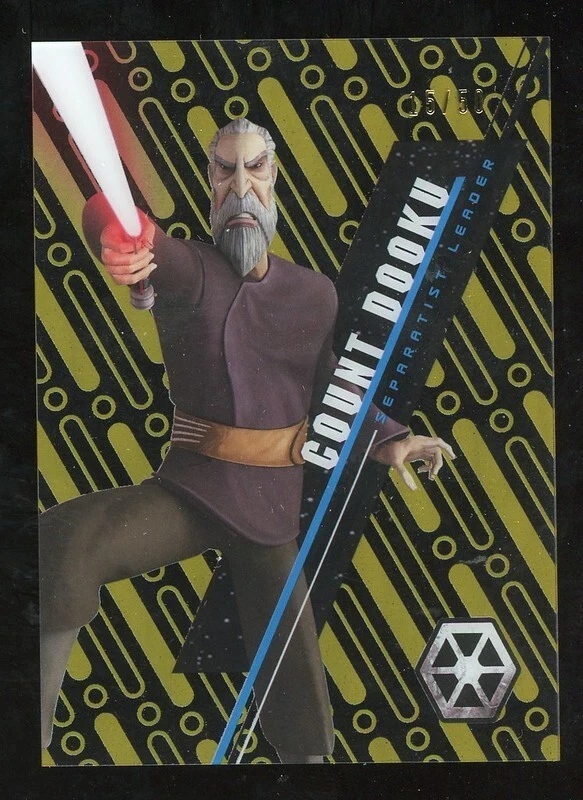COUNT DOOKU 2016 Topps Star Wars High Tek GOLD RAINBOW Pattern 1 SP /50 - Image 1 of 1