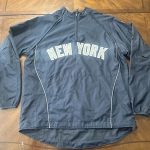 NY Yankees Majestic Performance Apparel MLB Windbreaker Jacket Large - Picture 1 of 7