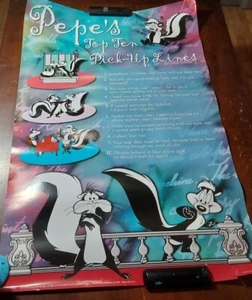 Looney Tunes Pepe LePew Pepes Top 10 Pick Up Lines Poster 1999 24x36 Warner Bros - Picture 1 of 8