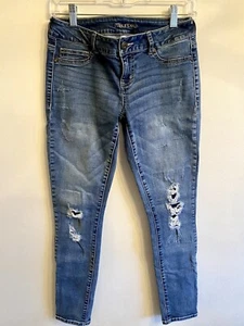 Maurices Denim Ripped Distressed Low Rise Blue Jeans Small Regular S-R Größe 4/6 - Bild 1 von 11