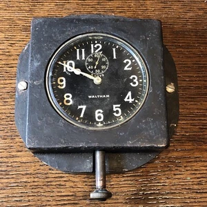 Vintage Waltham Military Aviation Aircraft 8 Day Automobile Cockpit Dash Clock - Picture 1 of 20