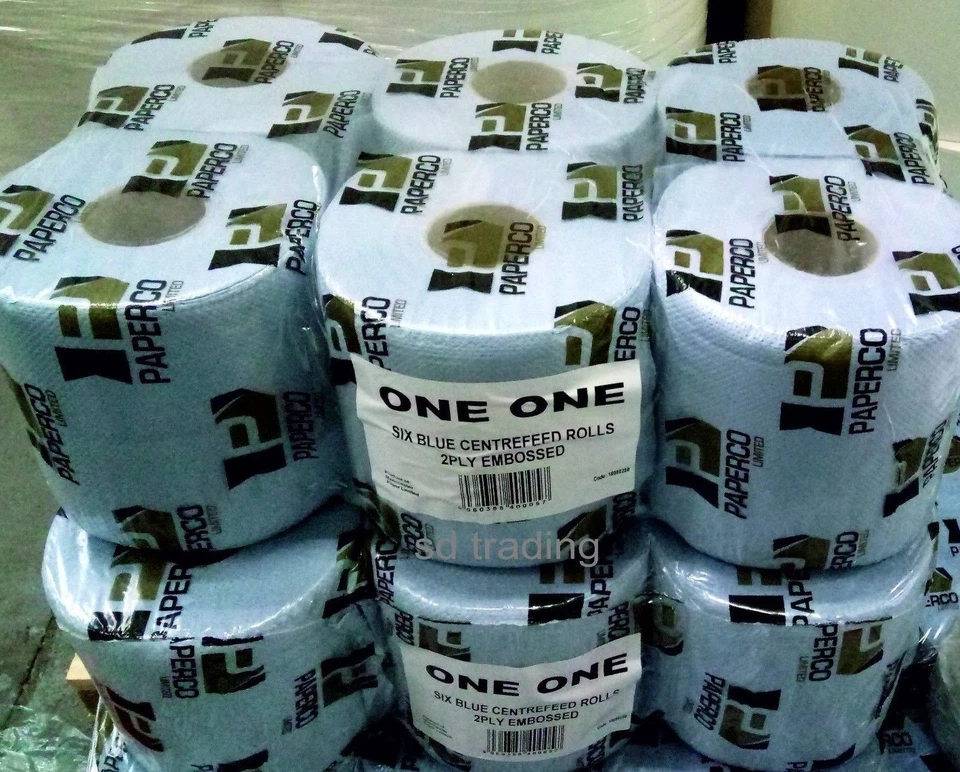 ONEONE 12 rollos azules de 2 capas rollo de tejido de alimentación central rollo limpiador de cocina toalla de papel