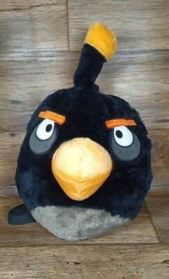 NUEVO CON ETIQUETAS Mochila Rovio Angry Birds Black Bird Peluche Mochila Bolso Foto 1 de 4