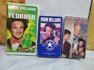 Robin Williams VHS Movies Lot of 3 Flubber Mrs.Doubtfire Good Morning Vietnam Foto 1 de 4