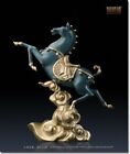  16'' bronze brass copper freehand colored drawing animal run horse statue