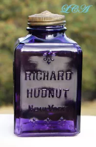 BIG beautiful PRISTINE PURPLE antique sachet jar ORNATE Richard Hudnut POTPOURRI - Picture 1 of 8