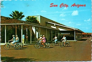 Postcard Vintage Sun City Arizona Bicycling 1977 posted 6x4 inches USA - Picture 1 of 2