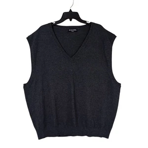 Kallspin Sweater Vest Charcoal Gray V-Neck Sz XXXL Cashmere Wool Blend Soft Knit - Picture 1 of 7