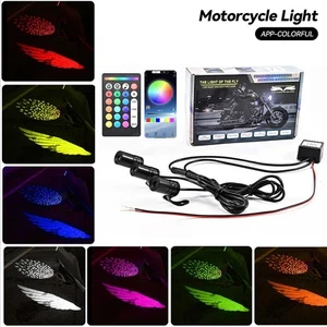 NEW Motorcycle RGB Light Angel Wing Welcome Projection Light APP Carpet Lighting - Picture 1 of 11