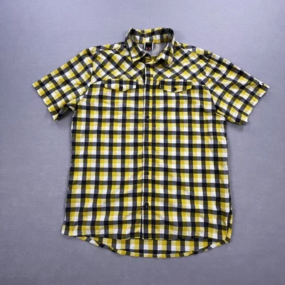 Рубашка мужская Helly Hansen большая желтая клетчатая с коротким рукавом на пуговицах для улицы - Изображение 1 из 4