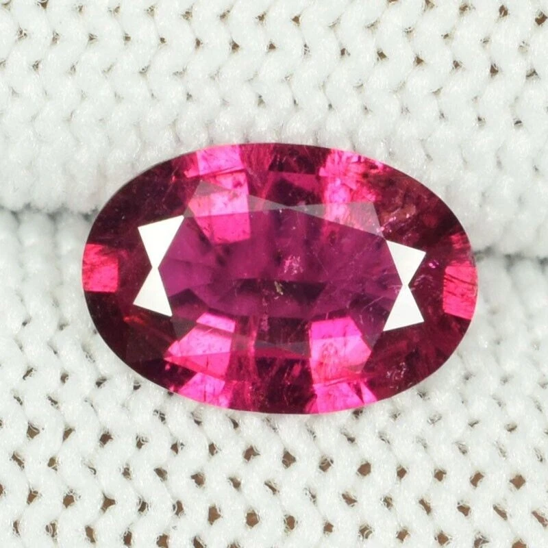 1.79 ct MIND BLOWING BEST PURPLE PINK RED NATURAL RUBELITE OVAL Cut  See Vdo 5s - Image 1 of 3