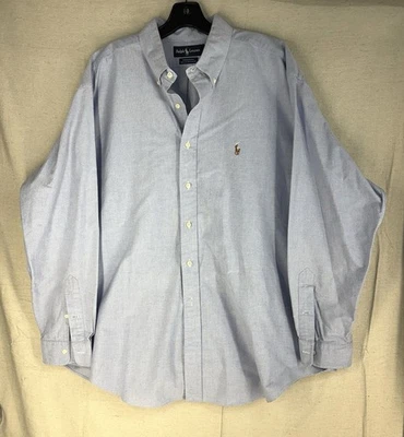 Ralph Lauren Long Sleeve Shirt Size 17.5 35 XL Blue Yarmouth Oxford Cotton Men’s - Image 1 of 4