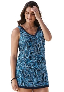 Swim 365 Women's Plus Size 2-Piece Swim Skirtini Set - Picture 1 of 41