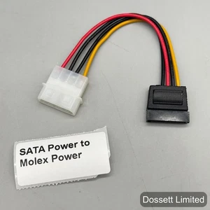 SATA Power to Molex Power Adapter Cable Converter PC PSU HDD SSD Universal Lead - Picture 1 of 4