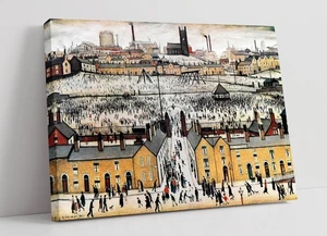 BRITAIN AT PLAY, L.S. LOWRY- HOME DECOR DEEP FRAMED CANVAS WALL ART PRINT - Picture 1 of 2