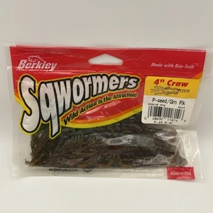 Berkley Sqwormers 4" Craw - P-Seed/Grn Flk - SQC4-PG - 10 Stück - Bild 1 von 4