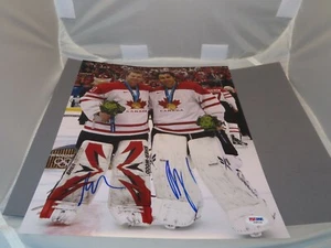 Foto firmada por Martin Brodeur y Roberto Luongo 2010 olímpica 11x14 automática PSA/ADN certificado de autenticidad - Imagen 1 de 6