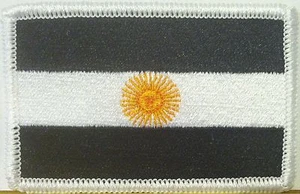 ARGENTINIEN Flagge bestickt Bügelbild Patch Militär SCHWARZ & GOLD Version - Bild 1 von 1