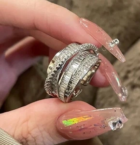 925 massiv Silber Ring, Pinky Ring, verstellbarer Lagenring, Grobring, Boho - Bild 1 von 3