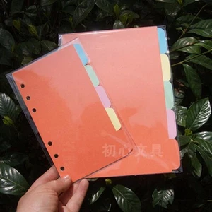 Divider Insert Refill 5 Pcs A5/A6/A7 Index Multi-Coloured Tabs Notebook Planner - Picture 1 of 7
