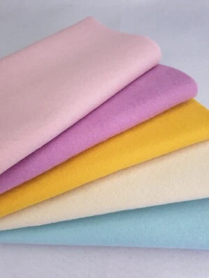 Mix of 5 Soft Felt fabric sheet, 8 shades of colours to choose, Craft, Sewing - Image 1 of 3