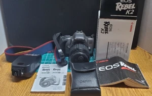 Canon EOS Rebel K2 SLR 35mm Film Camera with 35-80mm With flash adder (UNTESTED) - Picture 1 of 10