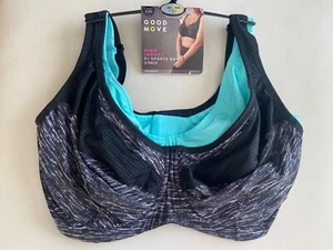 BNWT M&S GOODMOVE 2PK UNDERWIRED HIGH IMPACT SPORTS BRAS rrp £30 - Picture 1 of 3