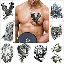 Temporary Tattoos for Men Women Large Tribal Totem Eagle Owl Wolf Tiger Drago...