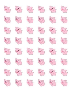48 CUTE PIG ENVELOPE SEALS LABELS STICKERS 1.2" ROUND - Picture 1 of 1