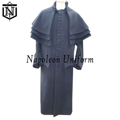 Nuovo cappotto Regency Garrick coach uomo blu navy triplo mantello spedizione rapida