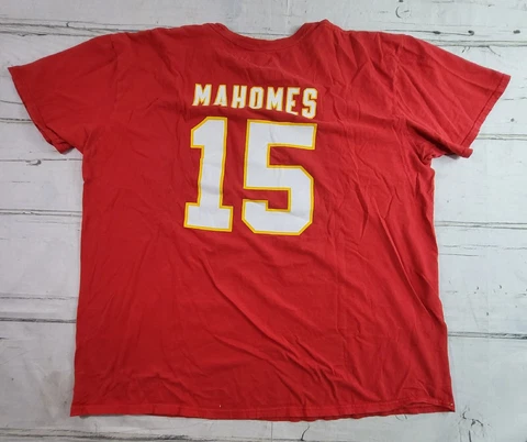 Team Apparel KC Kansas City Chiefs #15 Mahomes Short Sleeve T-Shirt Mens Sz 2 XL Cover