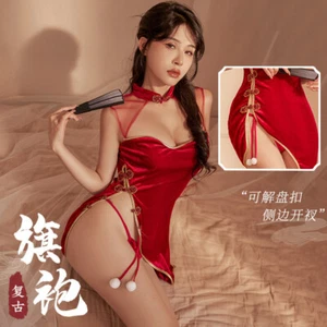 Lencería Sexy Cosplay Cheongsam Chino QIPAO Vestido de Noche de Gran Ranura Prendas para Club nocturno - Imagen 1 de 15