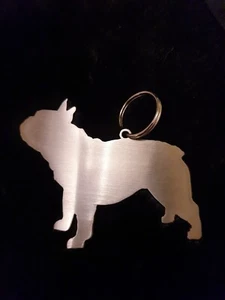 NEU Edelstahl Schlüsselanhänger +Stern Karabinerhaken  Französische Bulldogge   - Bild 1 von 3
