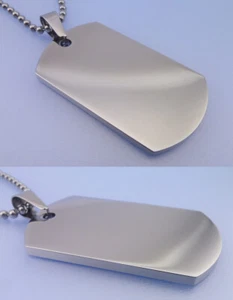 Edelstahl DOG TAG Anhänger vollmassiv STAINLESS STEEL 2,4 mm Stärke Kugelkette  - Bild 1 von 2