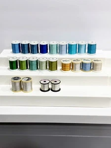 Janome Embroidery Thread 40 50 Weight Japan Madeira DMC Blue Green Metallic Lot - Picture 1 of 16