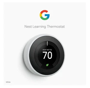 Google Nest T3017US 3rd Generation Programmable Wi-Fi Smart Thermostat White - Picture 1 of 1