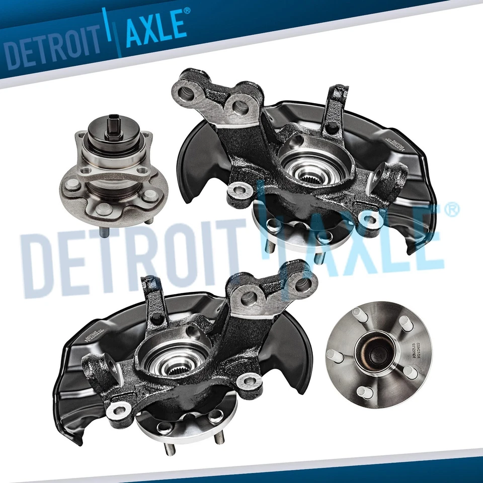 Front Steering Knuckles Rear Wheel Hub Bearings Kit for Toyota Corolla Matrix - Image 1 of 4