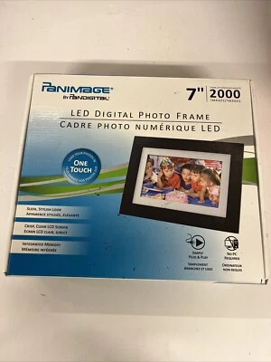 PanImage by Pandigital LED Digital Photo Frame 7” 2000 Images-Wood Frame NIB - Image 1 of 4